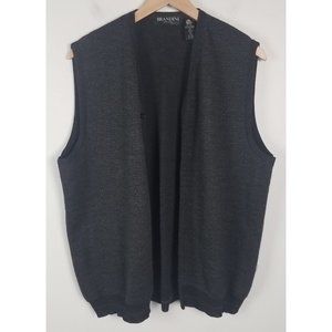Vtg. Brandini Sz. XL 100% Fine Merino Wool Made in Italy Grey Button Up Sweater